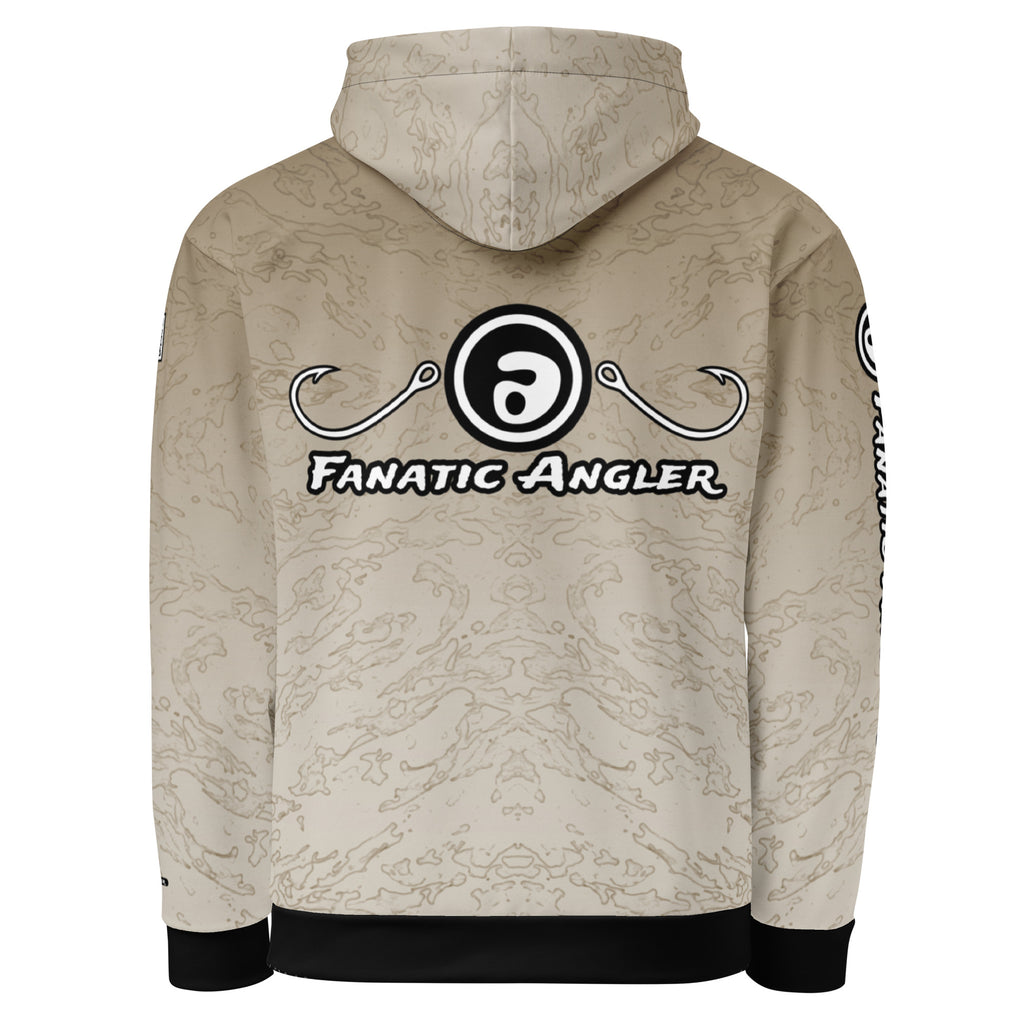 Fanatic Angler Drop-off Khaki Hoodie – premium fishing hoodie with branding