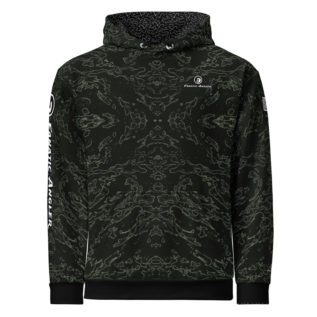 Fanatic Angler Diatom Green Hoodie – premium fishing hoodie with branding