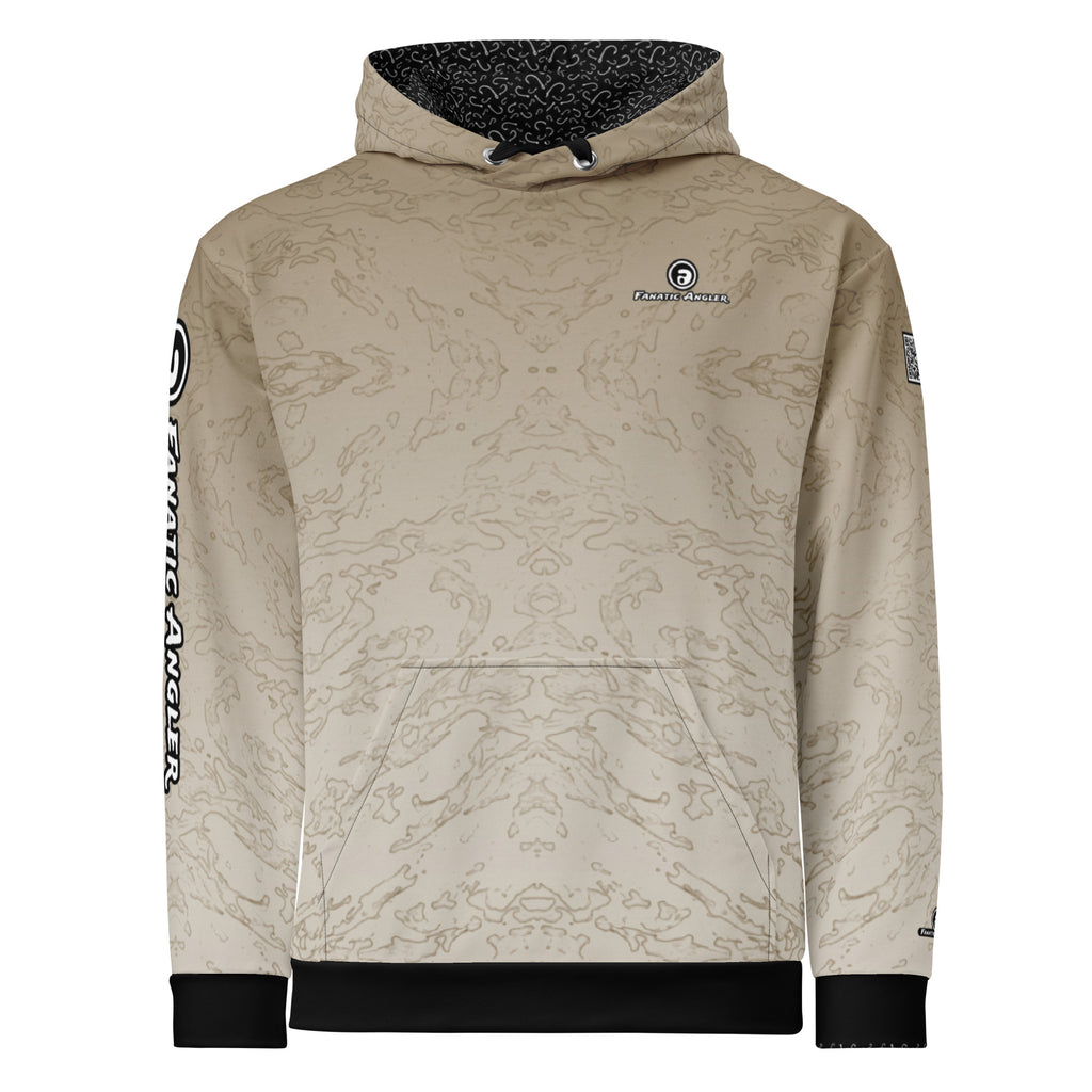 Fanatic Angler Drop-off Khaki Hoodie – premium fishing hoodie with branding