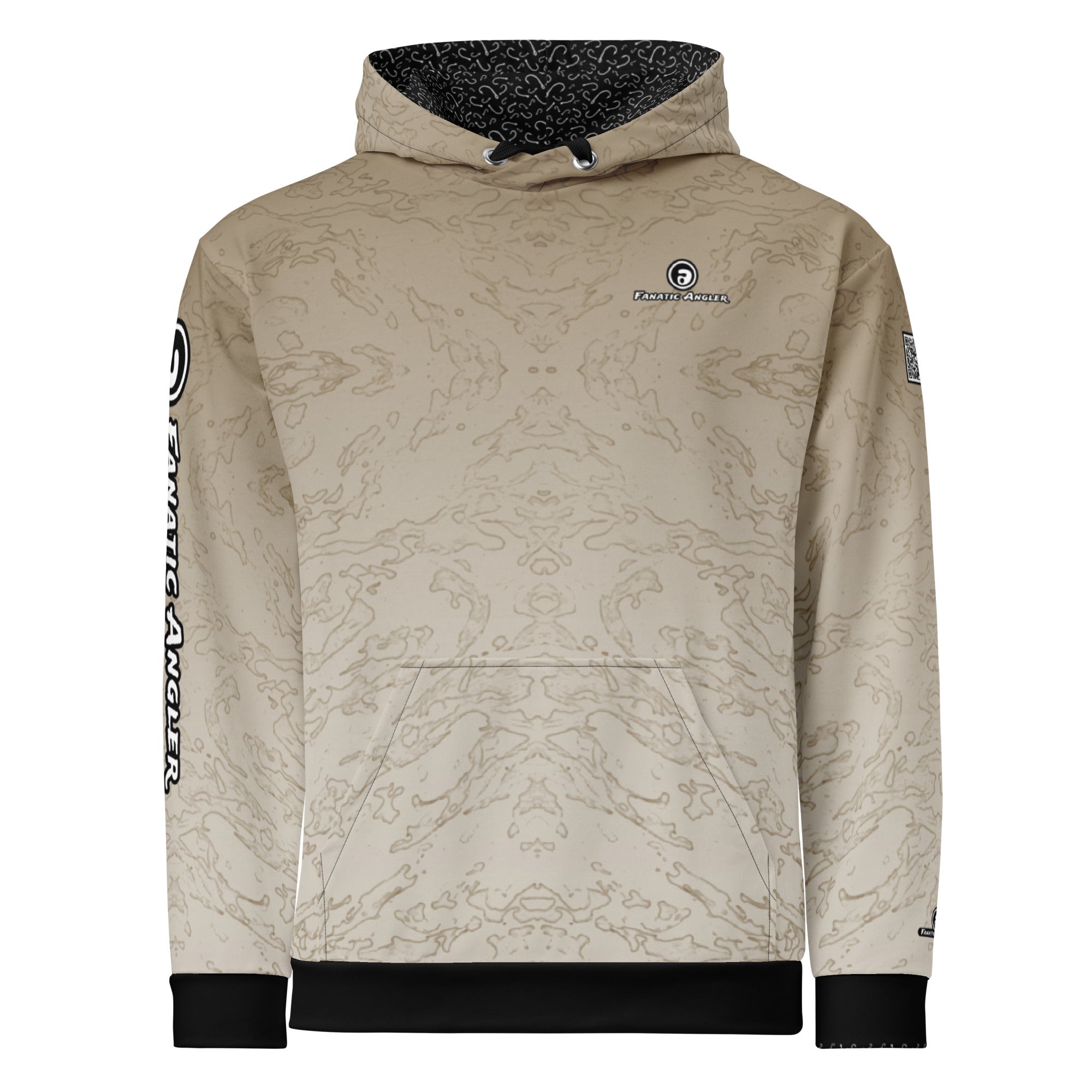 Fanatic Angler Drop-off Khaki Hoodie – premium fishing hoodie with branding