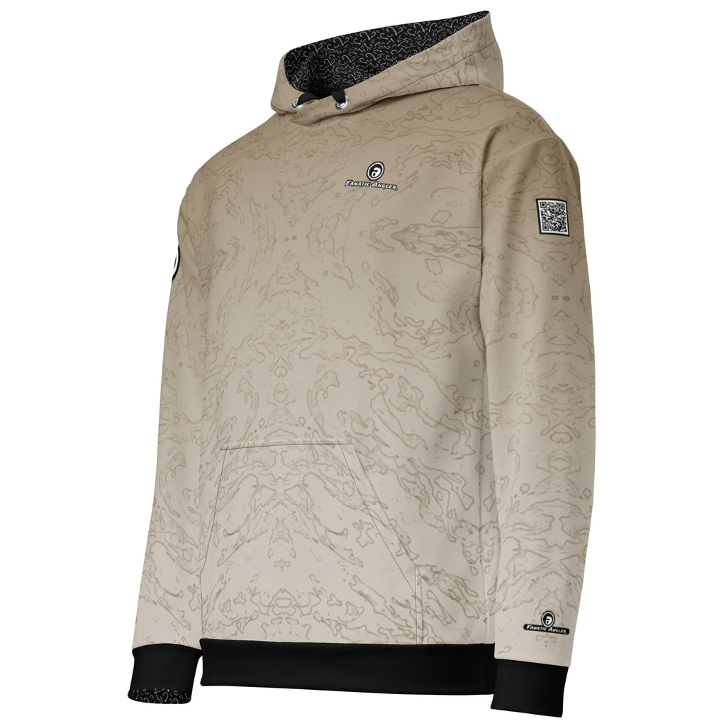 Fanatic Angler Drop-off Khaki Hoodie – premium fishing hoodie with branding