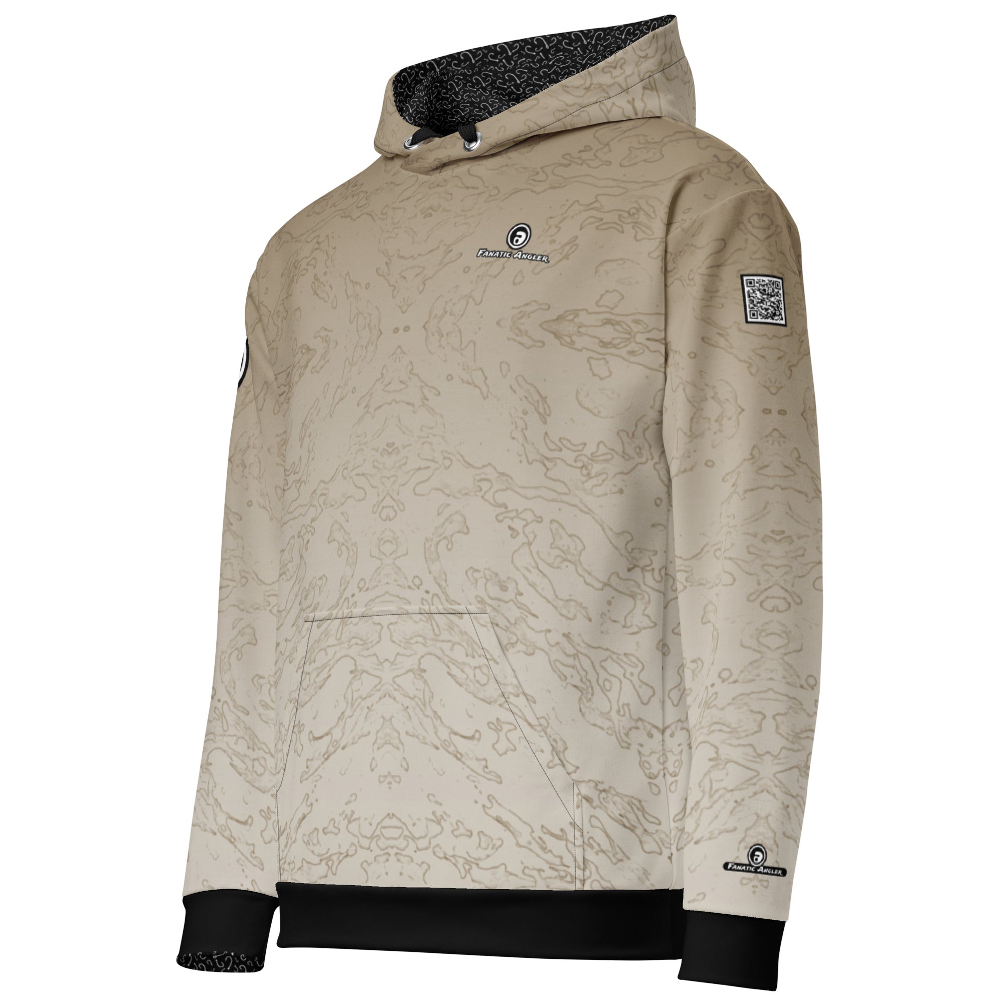 Fanatic Angler Drop-off Khaki Hoodie – premium fishing hoodie with branding