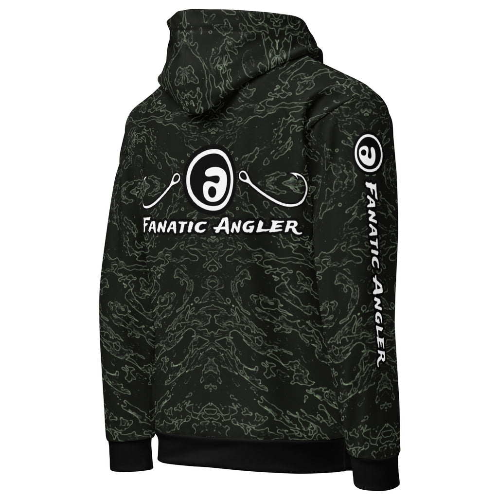 Fanatic Angler Diatom Green Hoodie – premium fishing hoodie with branding