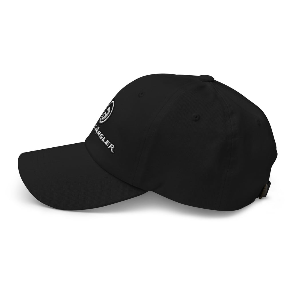 Fanatic Angler Original Ridge Black Cap – premium fishing cap with embroidered branding side view