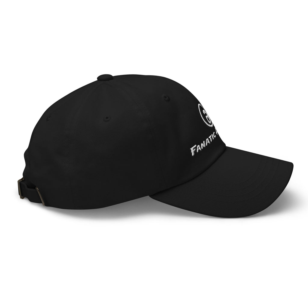 Fanatic Angler Original Ridge Black Cap – premium fishing cap with embroidered branding side view