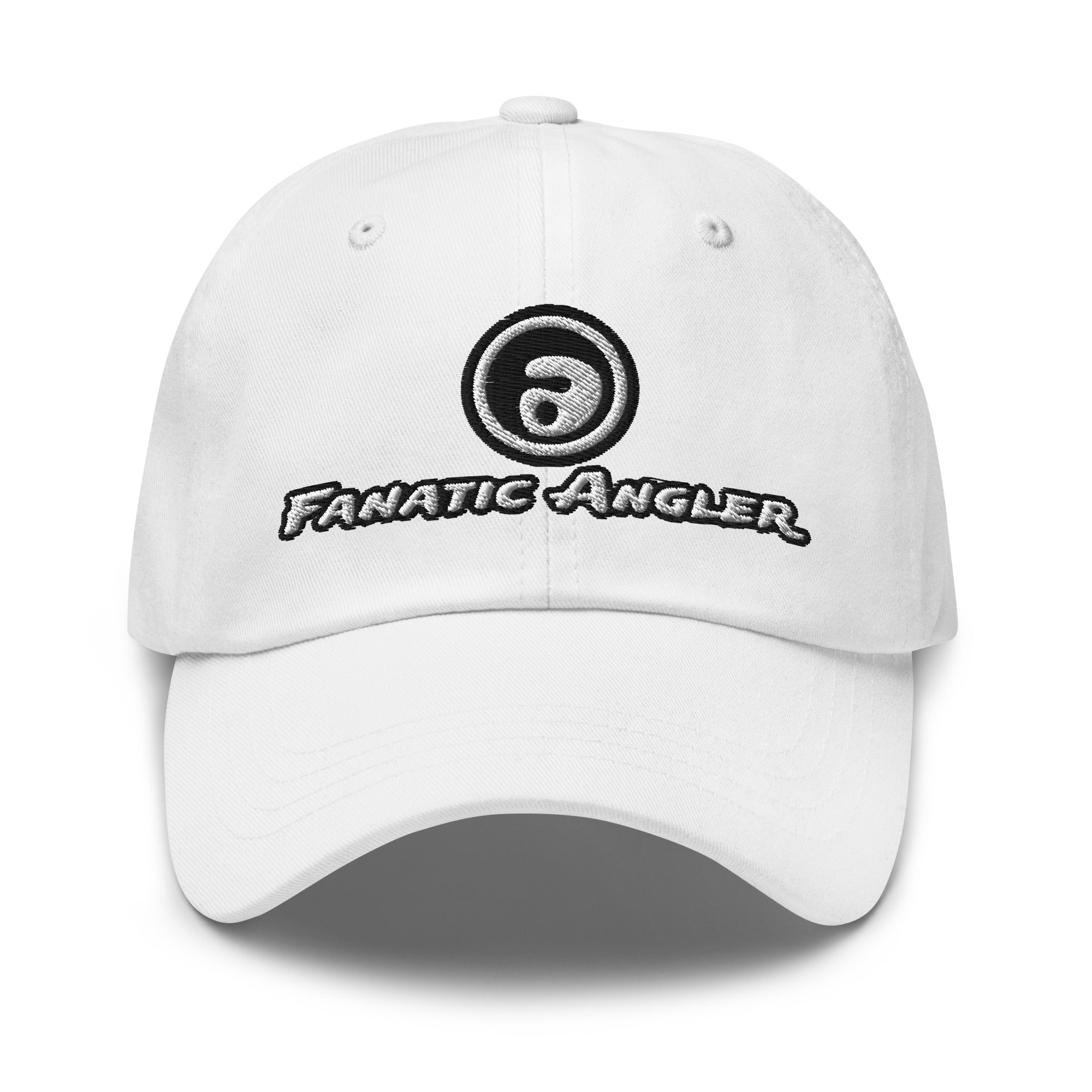 Fanatic Angler Original Cumulus White Cap – premium fishing cap with embroidered branding