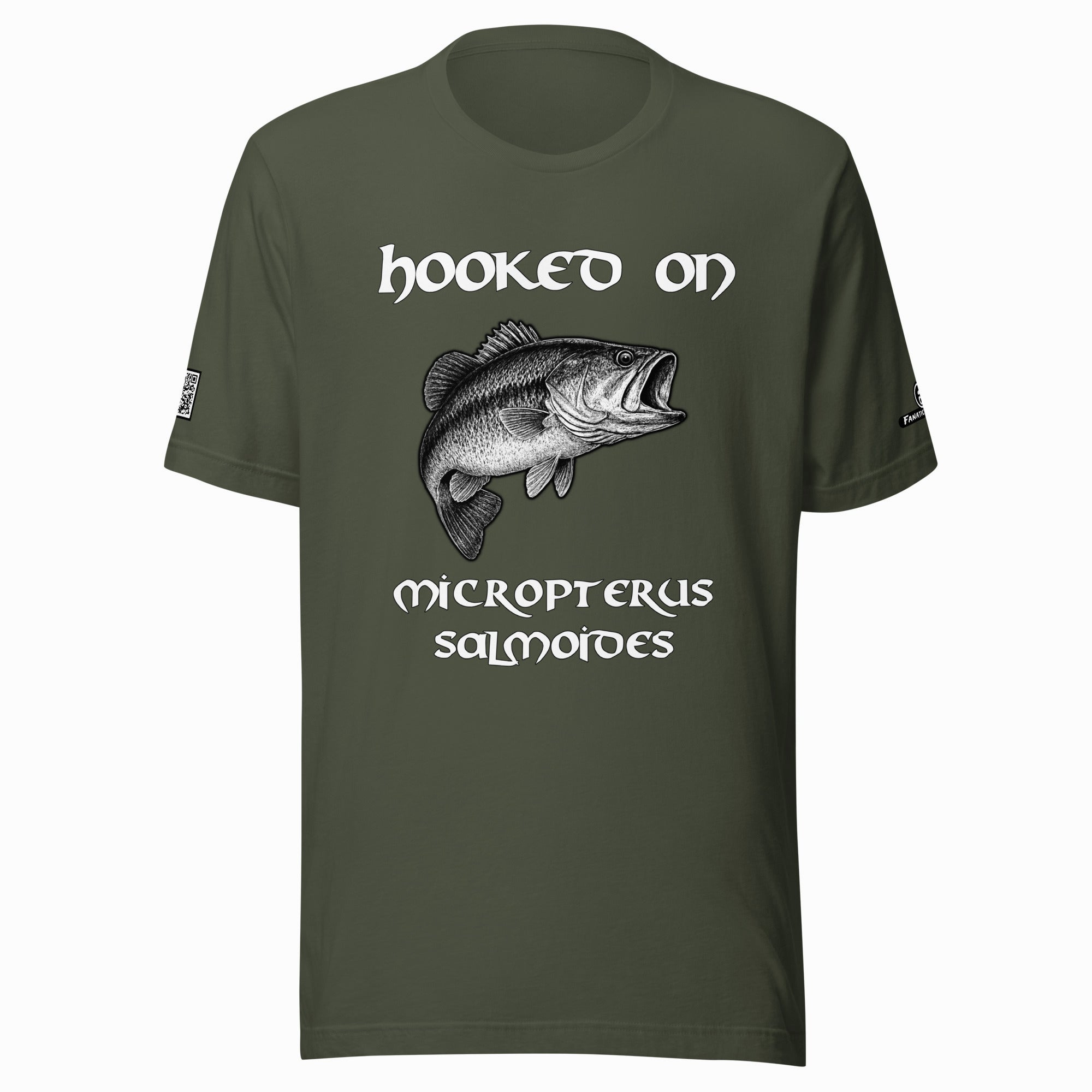 Hooked on Micropterus salmoides (largemouth bass) – Predator Green Tee