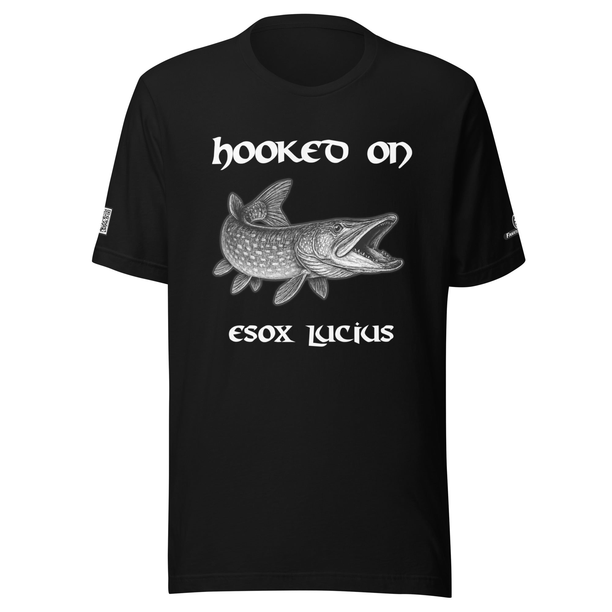 Premium fishing t-shirt – front view – Hooked On edition