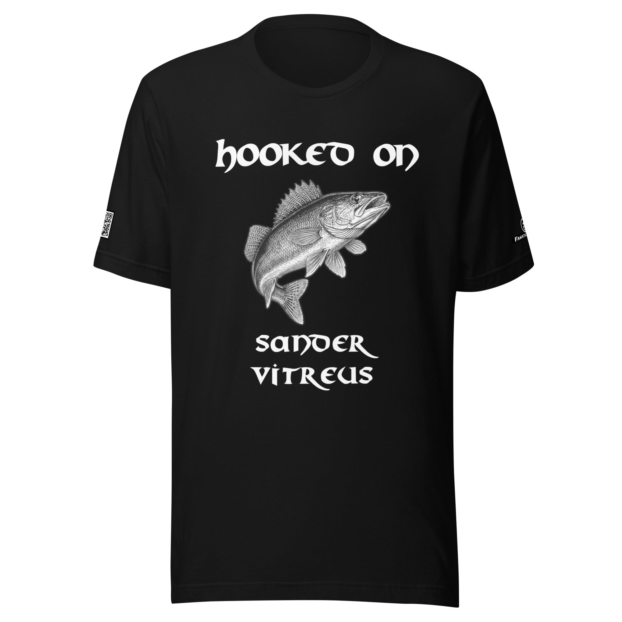 Premium fishing t-shirt – front view – Hooked On edition