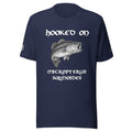 Premium fishing t-shirt – front view – Hooked On edition