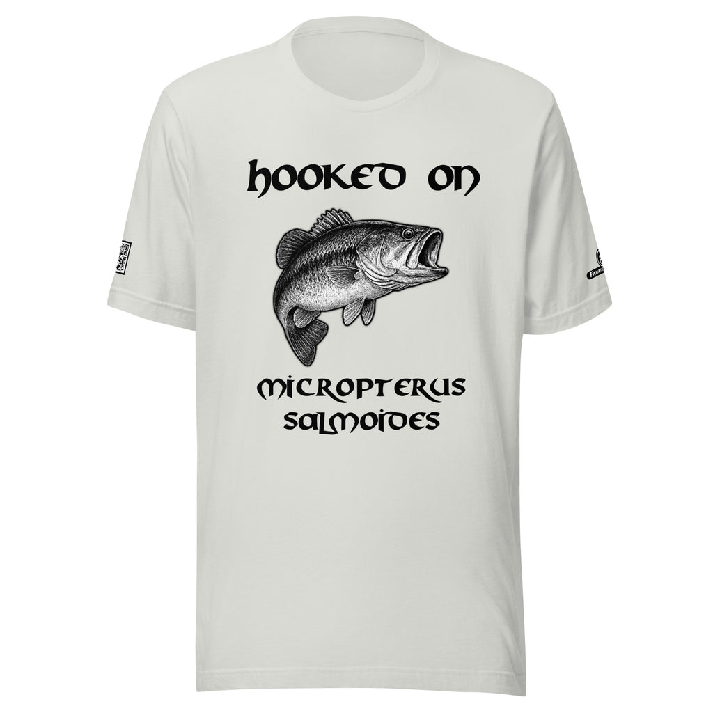 Premium fishing t-shirt – front view – Hooked On edition