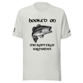 Premium fishing t-shirt – front view – Hooked On edition