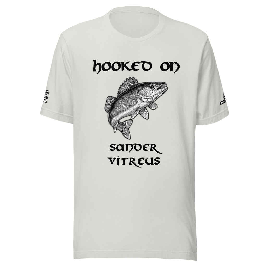 Premium fishing t-shirt – front view – Hooked On edition