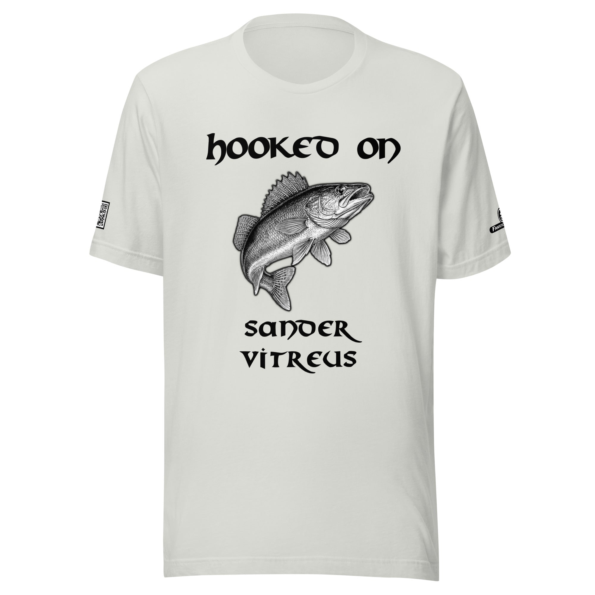 Premium fishing t-shirt – front view – Hooked On edition