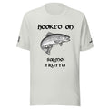 Premium fishing t-shirt – front view – Hooked On edition