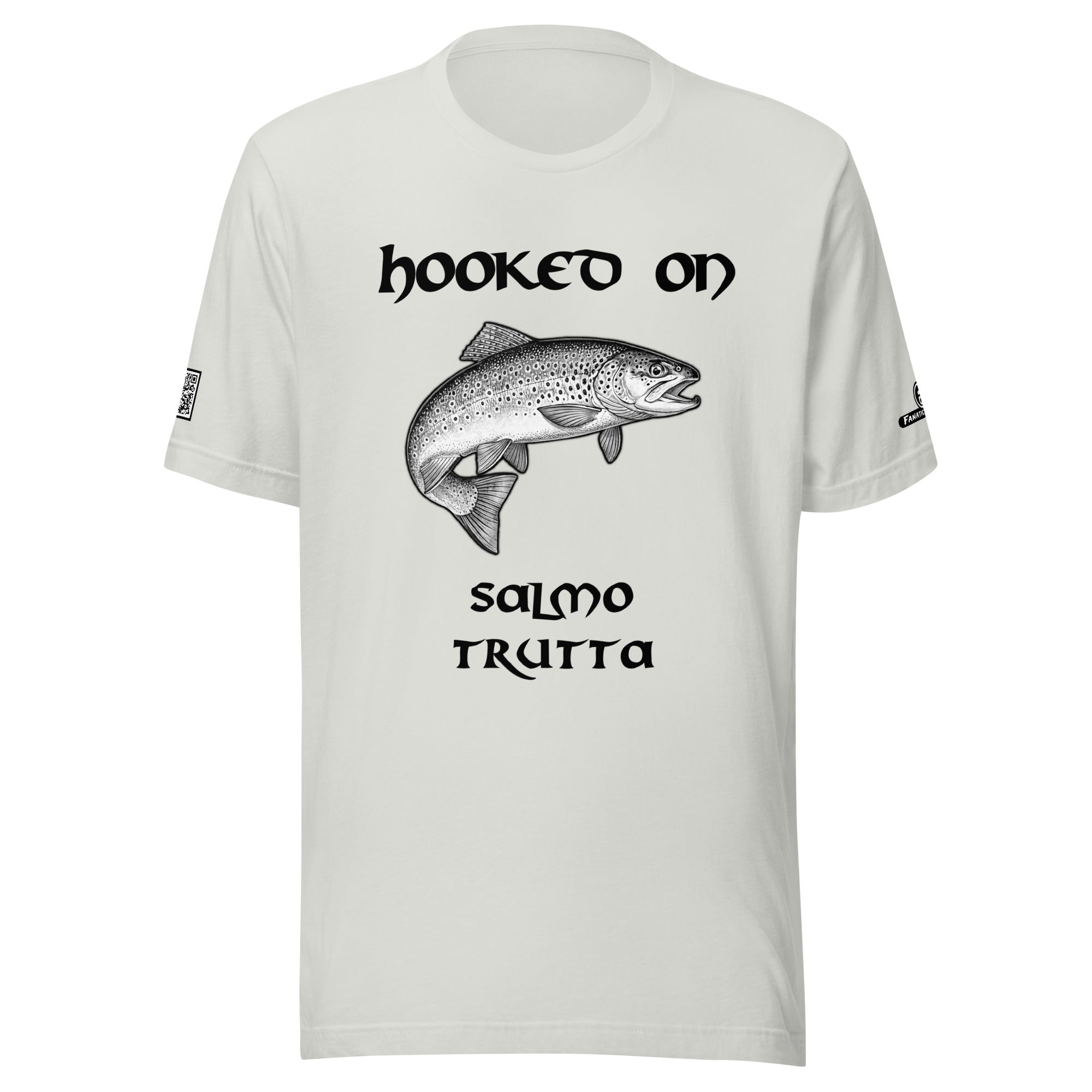 Premium fishing t-shirt – front view – Hooked On edition