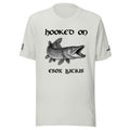 Premium fishing t-shirt – front view – Hooked On edition