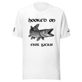 Premium fishing t-shirt – front view – Hooked On edition